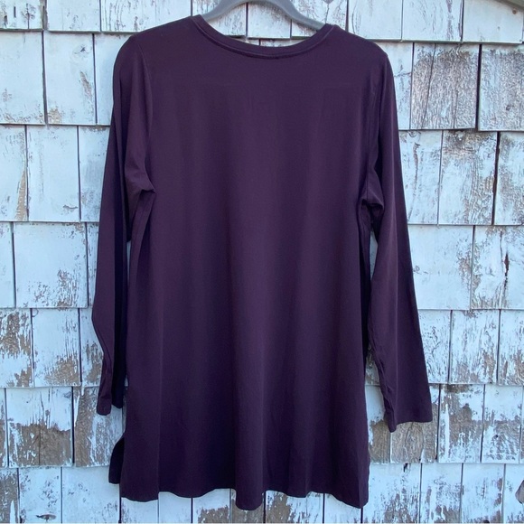 Eileen Fisher Tencel Blend Brown Long Sleeves Tunic - Picture 4 of 7